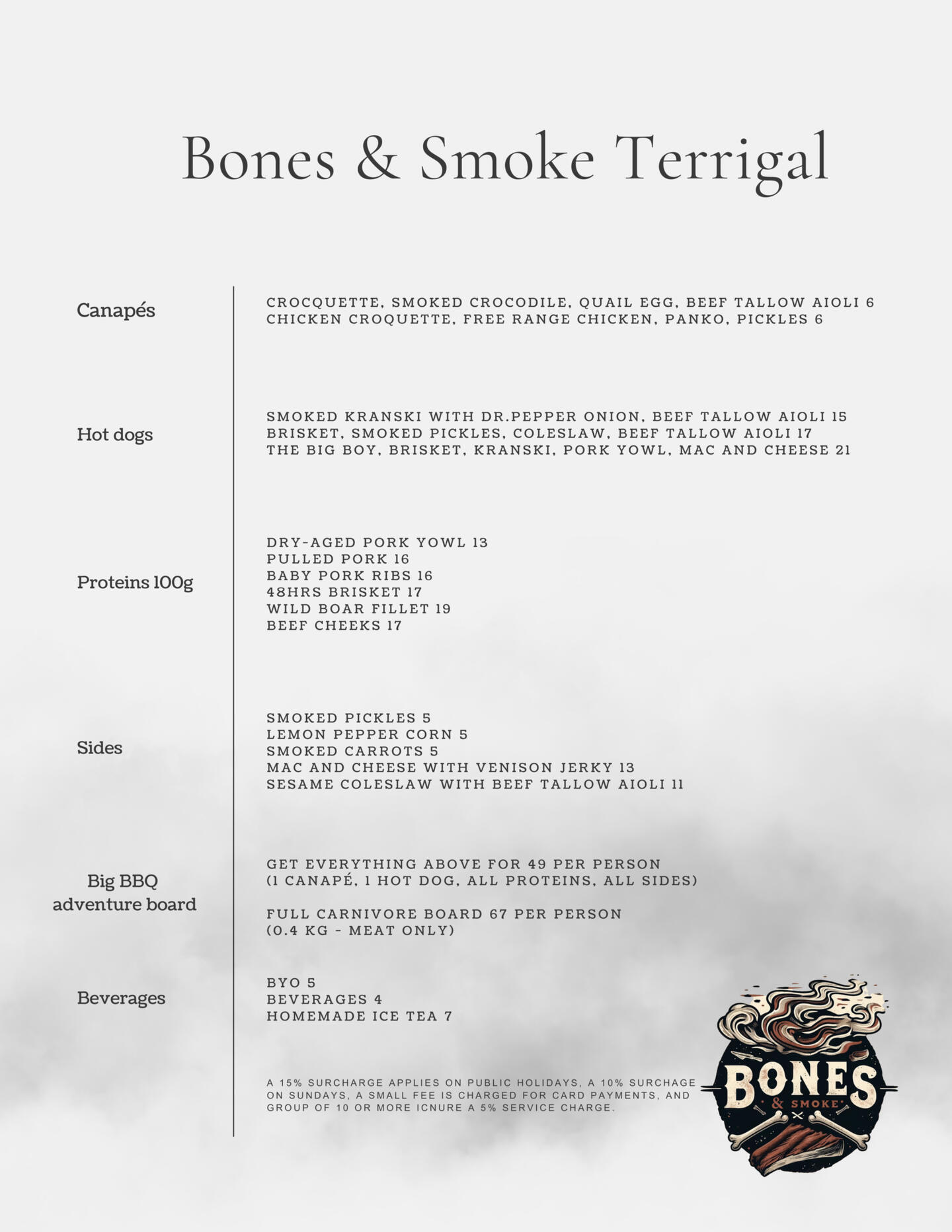 Cherry wood-fired grill at Bones & Smoke in Terrigal, where premium meats are cooked to perfection in a smokehouse environment with rich, earthy flavours. Best food in terrigal. Best restaurant in Terrigal. Best take away food