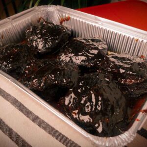 bones and smoke beef cheek catering tray with hoisin suace